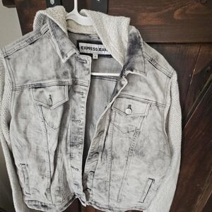 Express Jeans Gray Denim Vest